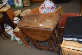 SMALL OVAL OAK DROP LEAF DINING TABLE