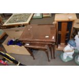 NEST OF THREE MAHOGANY TABLES