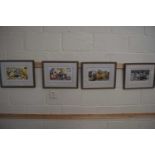 LINDA JANE SMITH, FOUR COLOURED PRINTS OF CATS