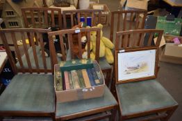 SET OF SIX OAK FRAMED DINING CHAIRS