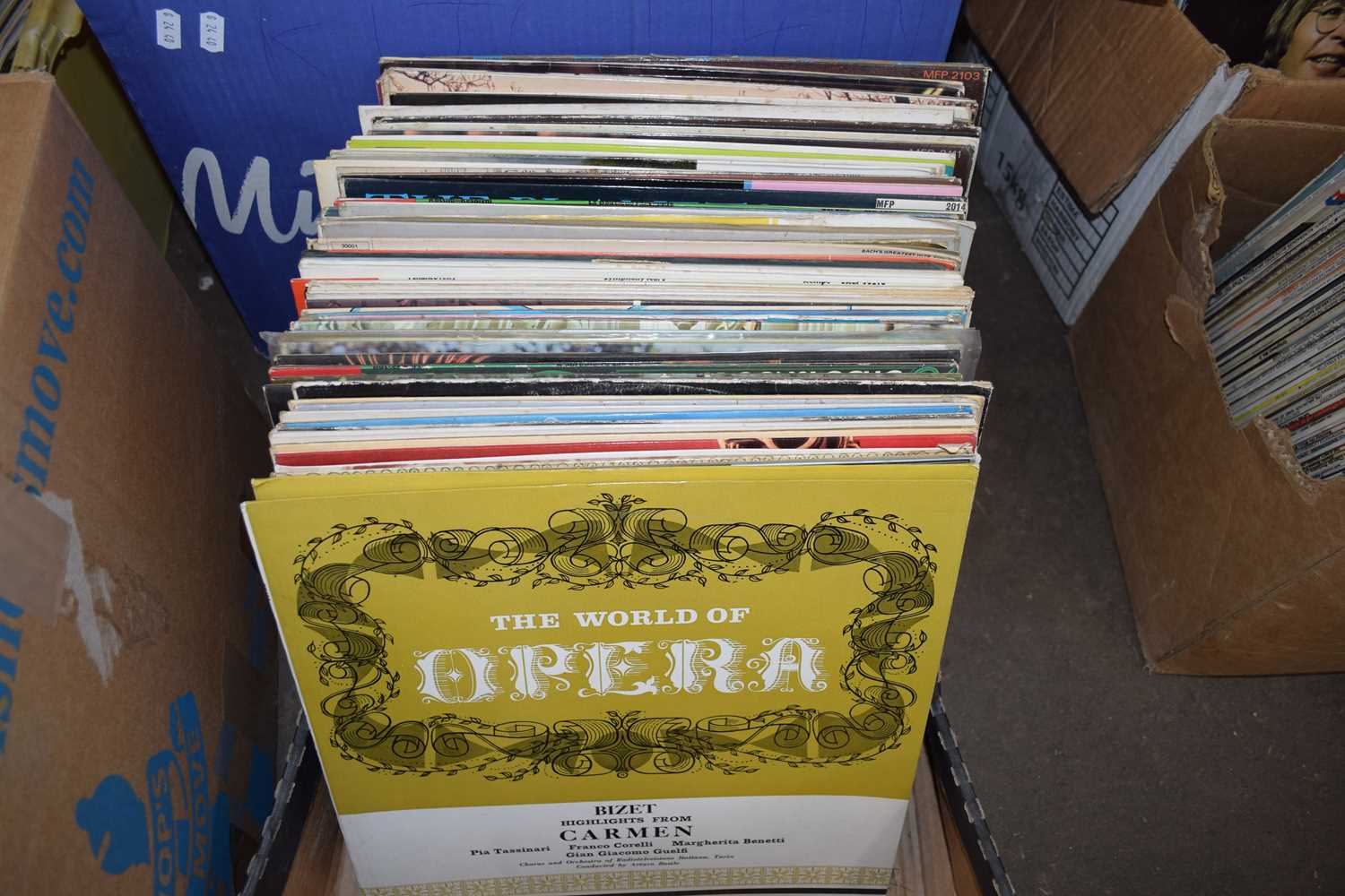 ONE BOX OF MIXED RECORDS