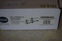 H&C commercial lever basin tap, pair