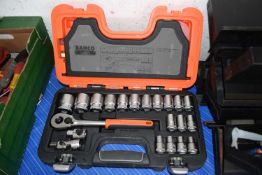 Cased Bahco dynamic drive socket set