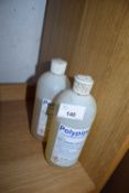Two bottles of polypipe jointing lubricant