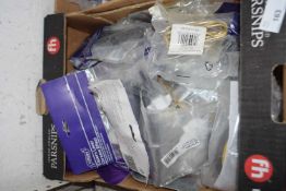 Box of mixed bathroom furniture to include cistern lever closed coupling kits etc