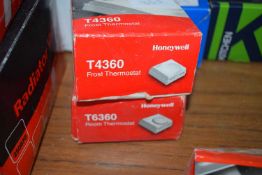 Honeywell frost thermostat, model no T4360, together with a room thermostat, model no T3630