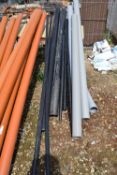 7 mixed lengths of black pvc piping. lenghts up to 3 meters