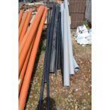 7 mixed lengths of black pvc piping. lenghts up to 3 meters