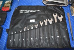 Combination 12-piece spanner set sizes 6-22mm