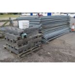 Large quantity of Heras fencing, stands and clamps.