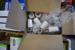 Two boxes containing approx 18 radiator valves