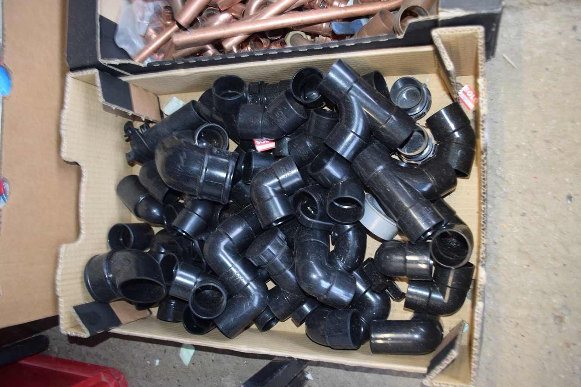 Box containing mixed polypipe connectors