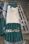 Pack of green palistrade fencing uprights, height 195cm, approx 240 in pack