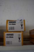 Two boxes of Turbogold wood screws, one 5 x 70mm, one 5 x 80mm