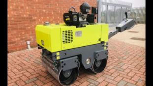 Vibrating twin pedstrian roller with an air-cooled diesel enging, joystick controlled, Brand new and