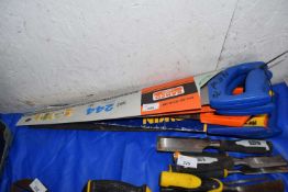 Five hand saws, Bahco, Irwin etc