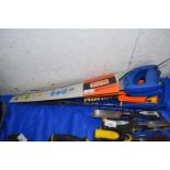 Five hand saws, Bahco, Irwin etc