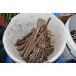 Bucket containing SDS drill bits, breaker bits etc