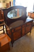 1920S SIDEBOARD, THE BACK WITH OVAL MIRROR