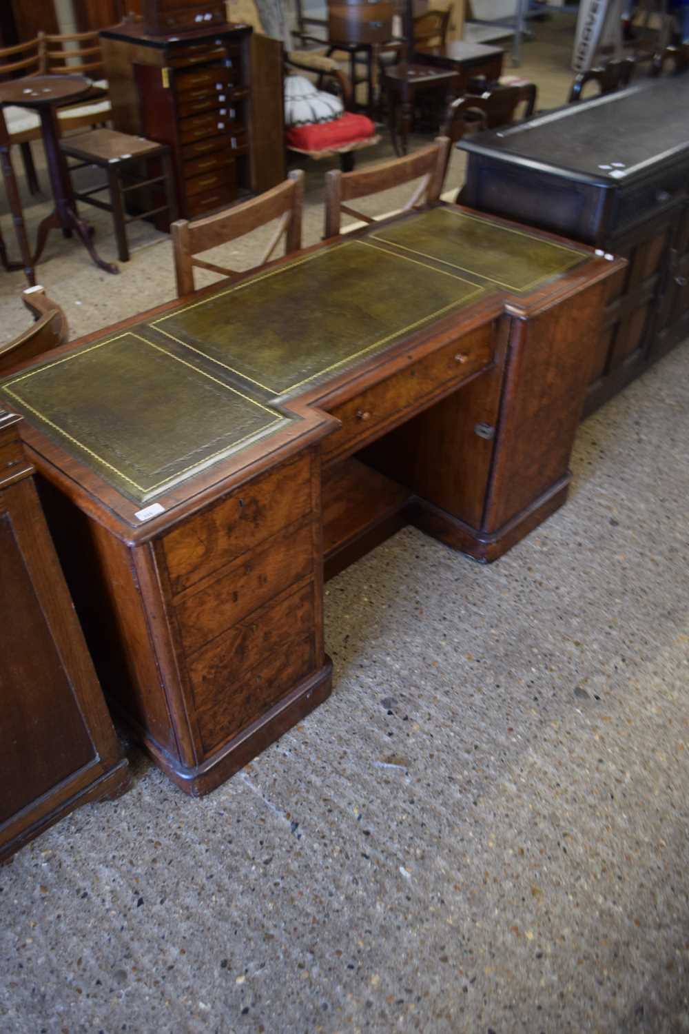 LEATHER LINED PEDESTAL DESK