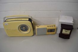 BUSH TRANSISTOR RADIO IN PLASTIC CASE, TOGETHER WITH A SONY EXAMPLE