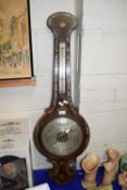 WHEEL BAROMETER, MARKED SICKERT & CO, NORWICH, THE WOODEN CASE WITH MOTHER OF PEARL TYPE INLAY