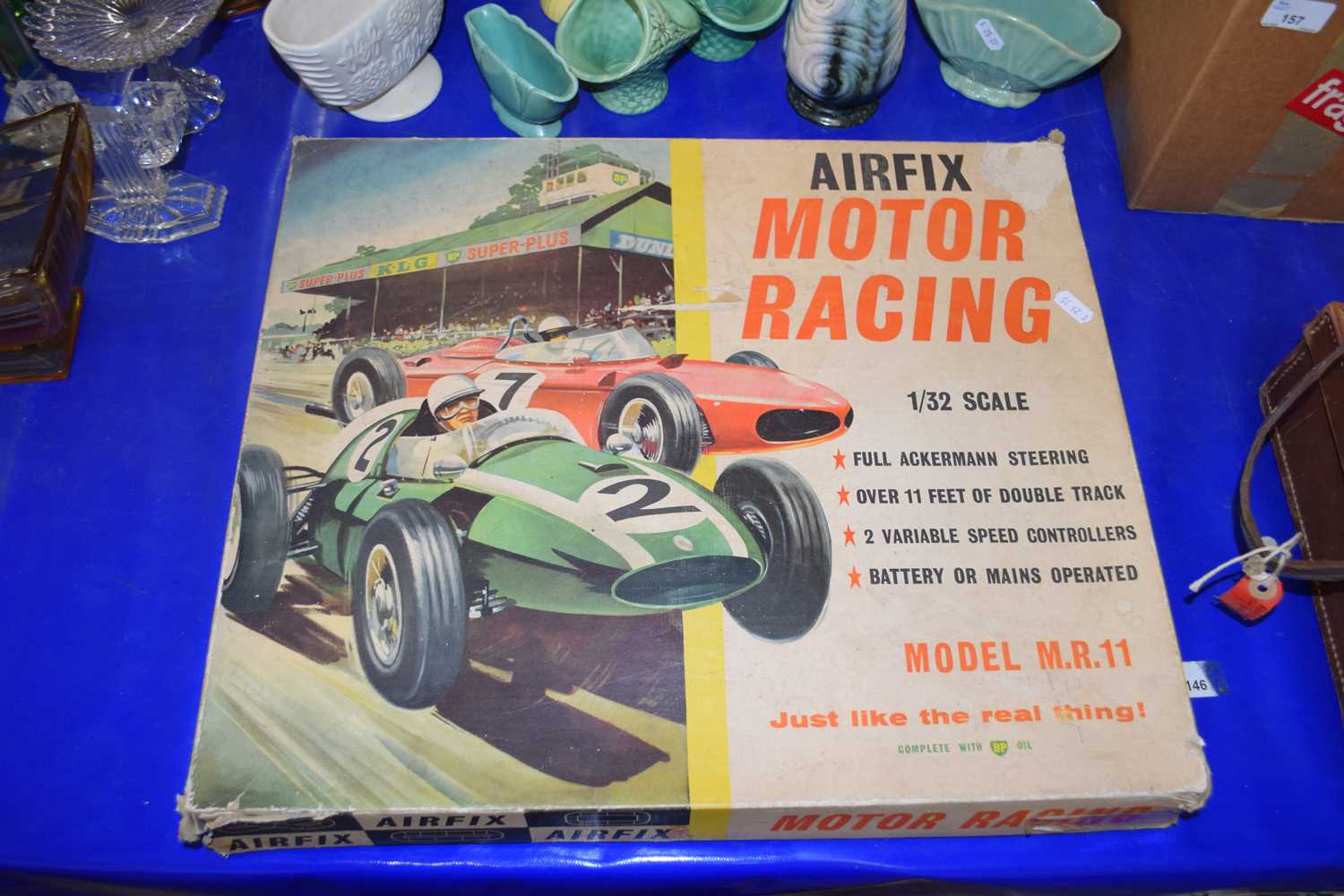 CASDON FOOTBALL GAME PLAYED BY BOBBY CHARLTON IN ORIGINAL BOX AND A VINTAGE AIRFIX MOTOR RACING - Image 2 of 2