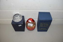 ROYAL SCOT CRYSTAL PAPERWEIGHT AND ONE OTHER ITEM
