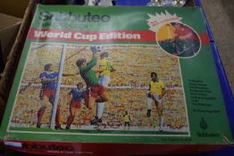 VINTAGE SUBBUTEO WORLD CUP EDITION TABLE SOCCER GAME WITH SOME TEAMS AND FLOODLIGHTS ETC