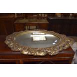 20TH CENTURY OVAL WALL MIRROR IN GILT EFFECT FRAME