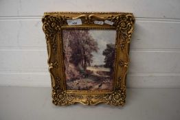 PRINT OF A CONSTABLE PICTURE IN MODERN GILT STYLE FRAME