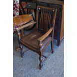 EARLY 20TH CENTURY OAK ARMCHAIR