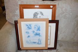 GILL EVANS, STUDY OF A SCOTTIE DOG, PLUS THREE OTHER DOG PICTURES (4)