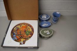 LIMITED EDITION COLLECTORS PLATE 'IMPS ON A BRIDGE' BY WEDGWOOD, IN ORIGINAL BOX, TOGETHER WITH SOME