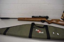 MILLBRO TRACKER .22 CALIBRE AIR RIFLE WITH TELESCOPIC SIGHT, IN CARRYING CASE