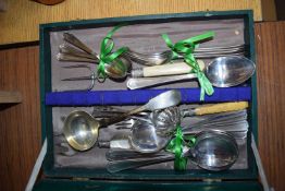 CASE OF VARIOUS SILVER PLATED CUTLERY