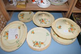 ROYAL STAFFORDSHIRE HONEY GLAZE FLORAL DECORATED TABLE WARES