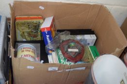BOX OF SUNDRIES INCLUDING SHOOTING RELATED BOOKS