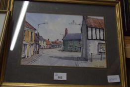 GEORGE SEAR, VIEW OF CROMER ROAD, HOLT, WATERCOLOUR, FRAMED