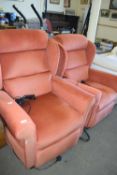 PAIR OF WING BACK RECLINER CHAIRS