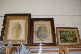 TWO FRAMED MILITARY BLACK & WHITE PHOTOGRAPHS AND A FURTHER RELIGIOUS PRINT (3)