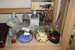 VARIOUS MIXED ORNAMENTS, MODERN PAPERWEIGHTS ETC