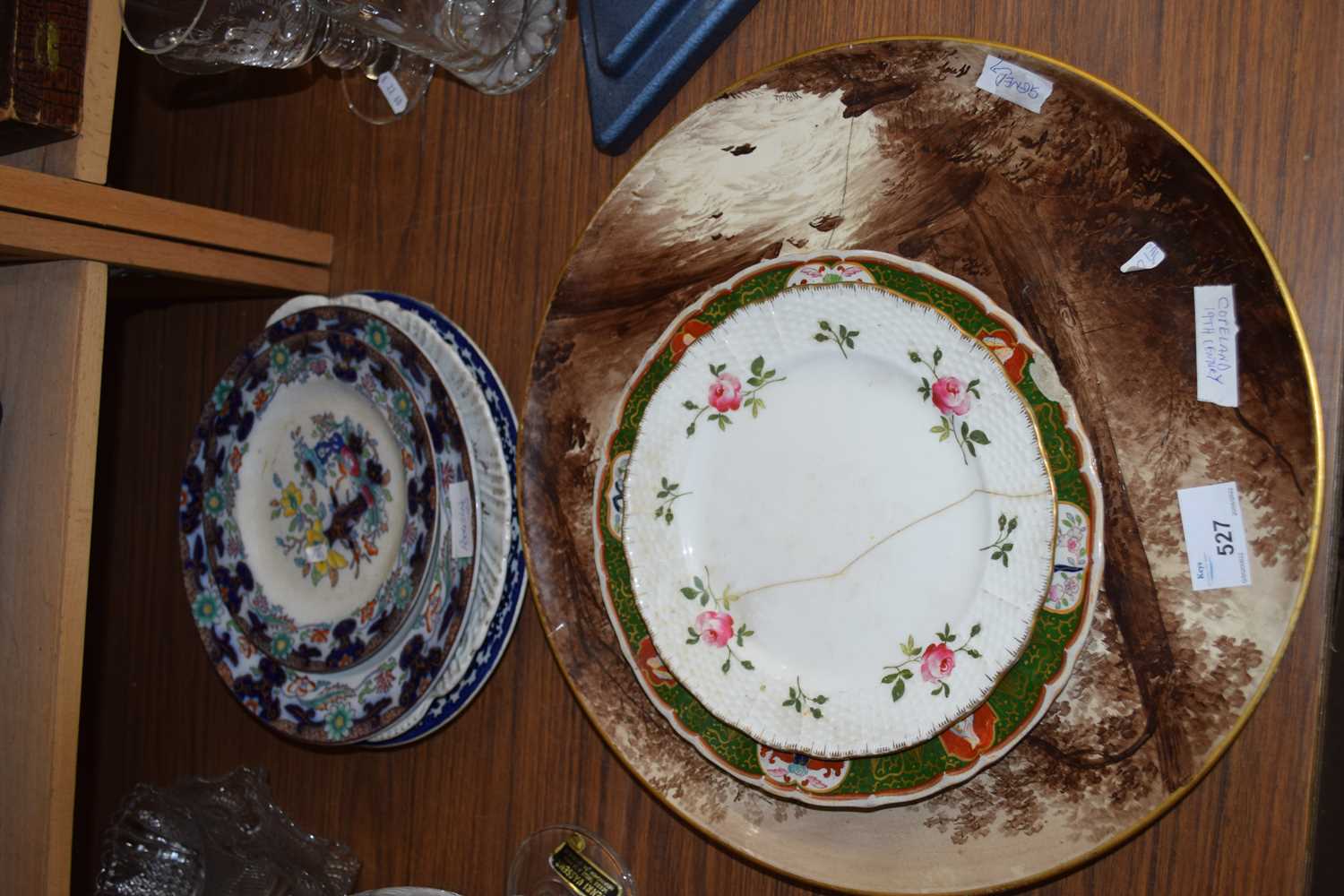 19TH CENTURY COPELAND CIRCULAR PLATE MARKED TO REVERSE 'THE TORRENT WALK, DOLGELLEY, NORTH WALES',