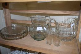 VARIOUS GLASS JUGS AND OTHER ITEMS