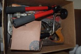 BOX CONTAINING VINTAGE WOODWORKING TOOLS