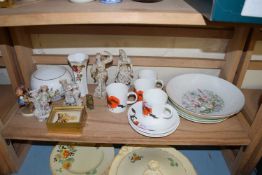 19TH CENTURY CONTINENTAL FIGURES, WEDGWOOD CORN POPPY COFFEE WARES AND OTHER ITEMS