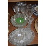 VARIOUS GLASS VASES, BOWLS ETC