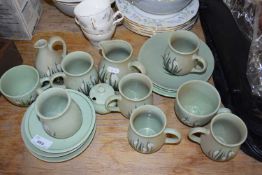 QUANTITY OF HOLKHAM POTTERY TEA WARES DECORATED WITH SNOWDROPS