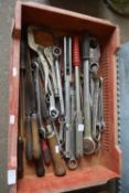 ONE BOX MIXED SPANNERS, CHISELS AND OTHER TOOLS