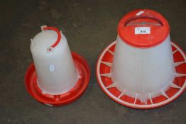 TWO CHICKEN FEEDERS